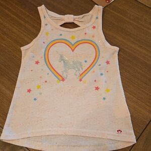 Unicorn Heart Kids Tank Top - Pink